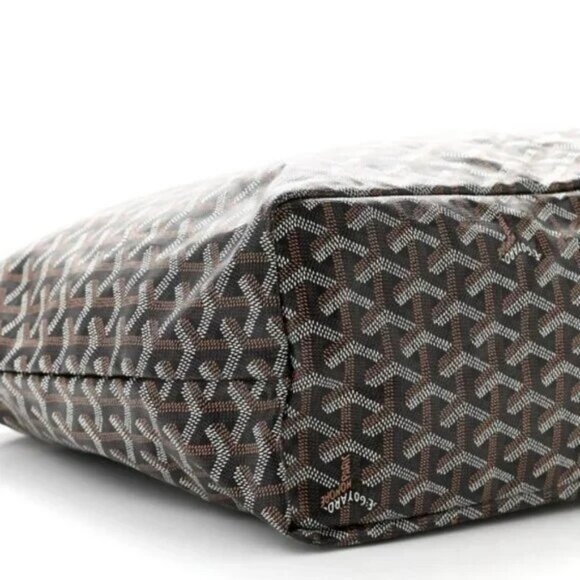 Authentic Goyard Goyardine Saint Louis PM Black Shoulder Tote Bag & Pouch Wallet - Picture 8 of 16